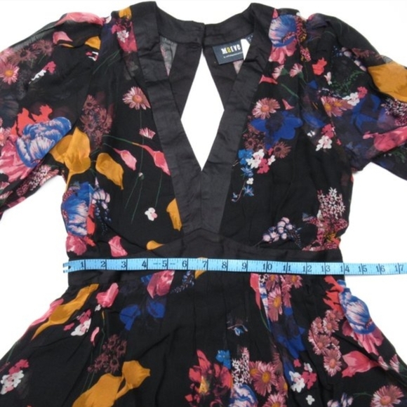 Maeve Anthropologie Deep V Floral Jewel Tone Printed Maxi Dress - Picture 9 of 10